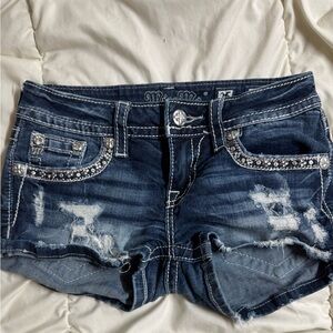 Miss me low rise bedazzled 2inch inseam shorts